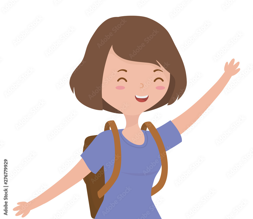 Teenager girl cartoon design vector illustrator Teenager girl cartoon design vector illustrator
