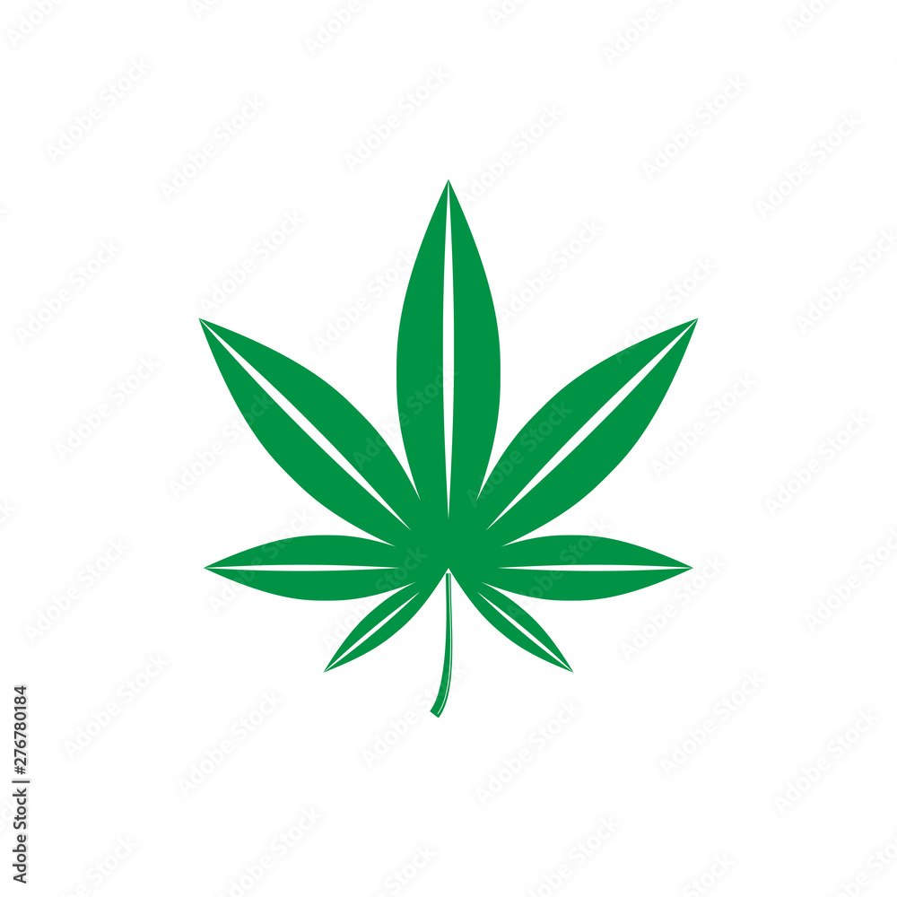 Cannabis Marijuana Leaf Icon Vector Illustration - Vector