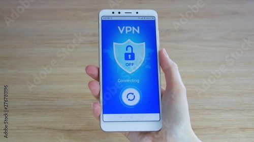 VPN. Virtual private network. Turning on VPN on the smartphone. Data encryption. IP substitute. Cyber security and privacy. Personal data protection. Privacy Protection.
