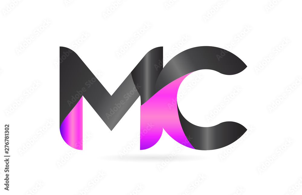 pink black alphabet letter MC M C combination logo icon design pink black alphabet letter MC M C combination logo icon design