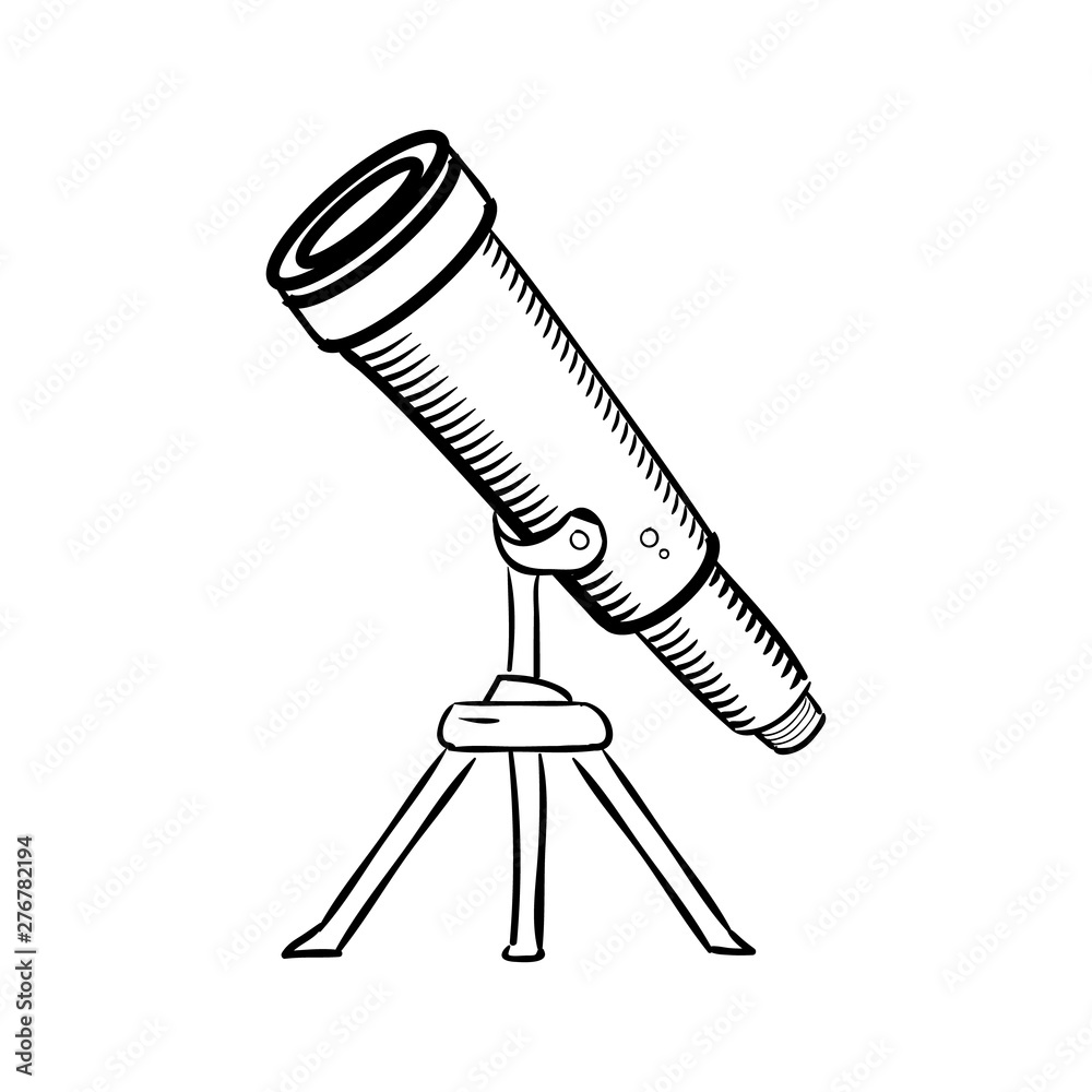 Telescope and Open Window Sketch Vector by AlexanderPokusay  GraphicRiver