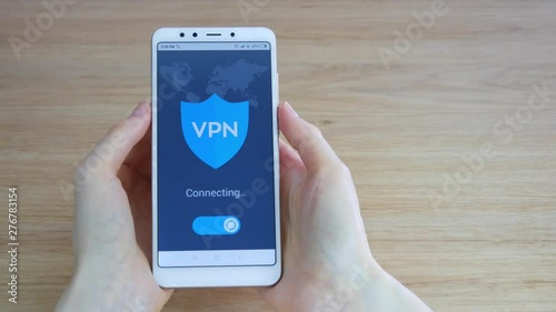 VPN. Virtual private network. Turning on VPN on the smartphone. Data encryption. IP substitute. Cyber security and privacy. Personal data protection. Privacy Protection.