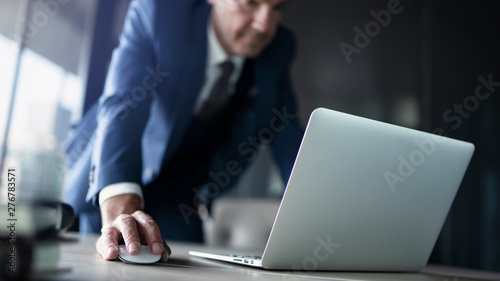 Businessman working on the laptop