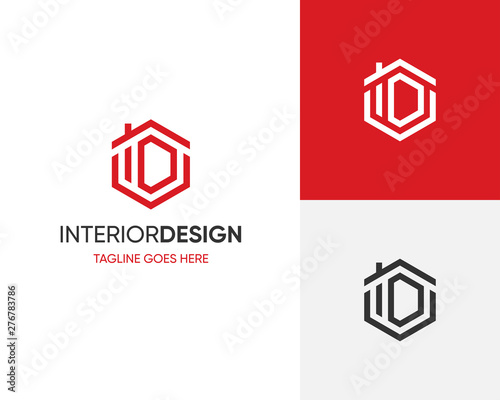 Initial Letter Logo ID-ID With House Concept Interior Logo Design