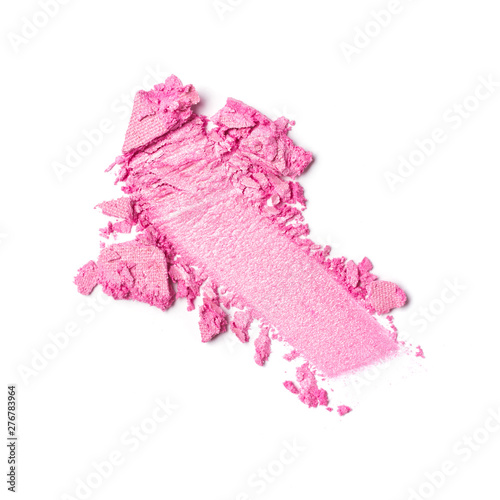 Shiny smear of pink eyeshadow