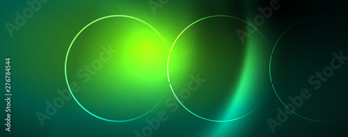 Shiny neon lines template - northern lights glowing blur lines. Futuristic style glow neon 80s disco club or night party techno template