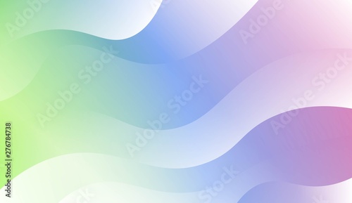 Template Background With Wave Geometric Shape. Design For Cover Page, Poster, Banner Of Websites. Vector Illustration with Color Gradient.