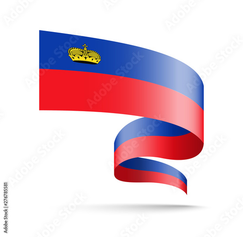 Free Download Liechtenstein flag in the form of wave ribbon. - GFXLoad