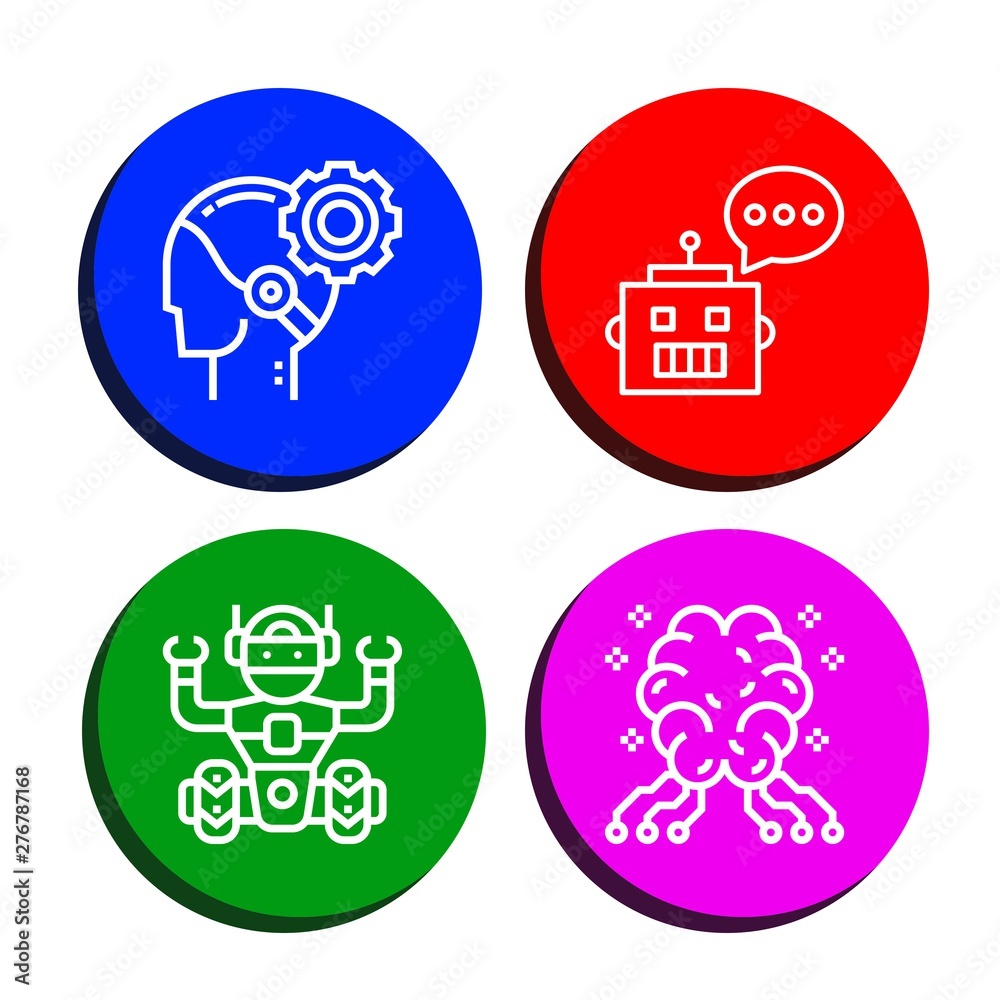 Set of ai icons such as AI, Chatbot, Robot , ai