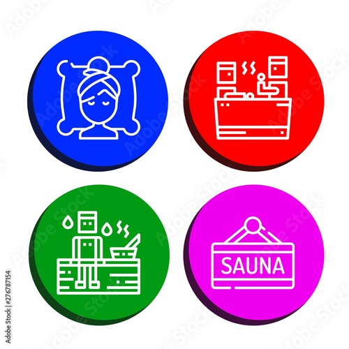 Set of solarium icons such as Spa, Sauna , solarium