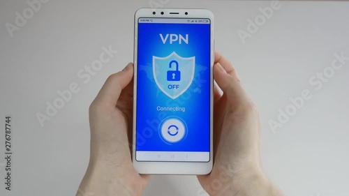 VPN. Virtual private network. Turning on VPN on the smartphone. Data encryption. IP substitute. Cyber security and privacy. Personal data protection. Privacy Protection.
