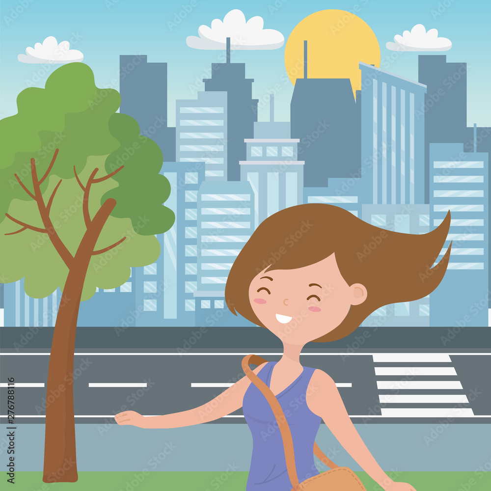 Fototapeta premium Teenager girl cartoon design vector illustrator