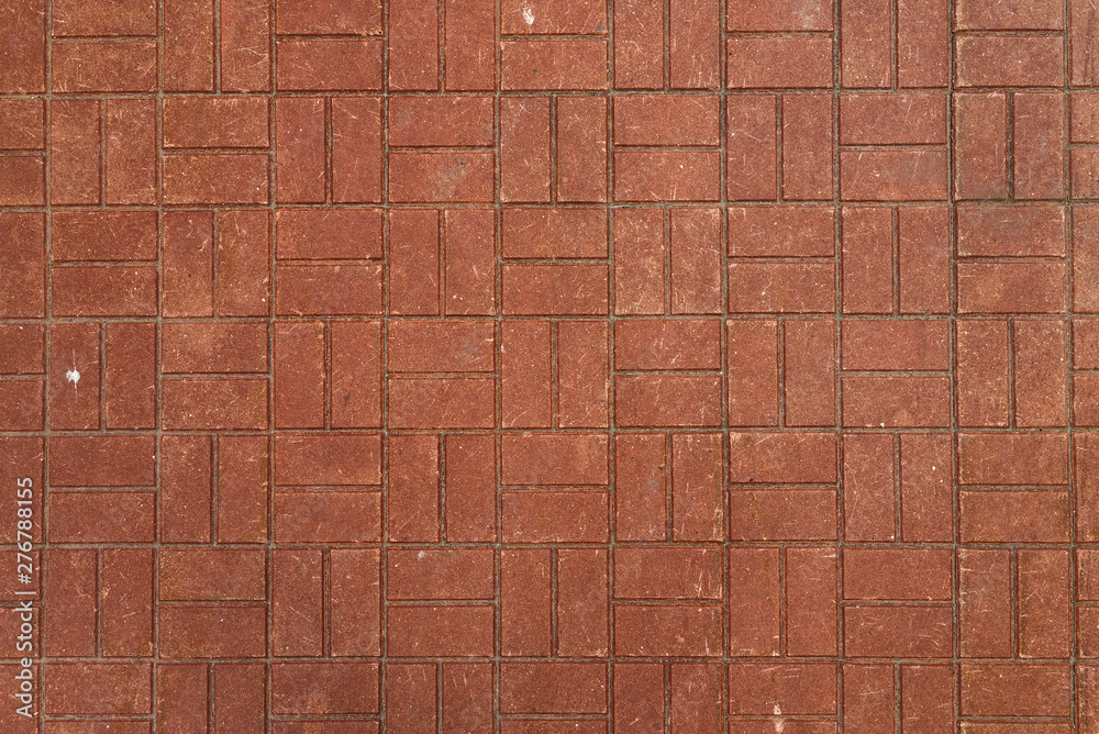 Texture of red paving slabs