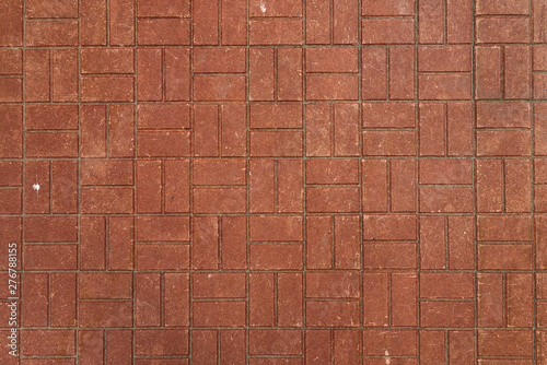 Obraz na płótnie Texture of red paving slabs w salonie