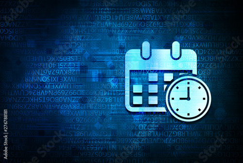 Appointment date calendar icon abstract blue background illustration design