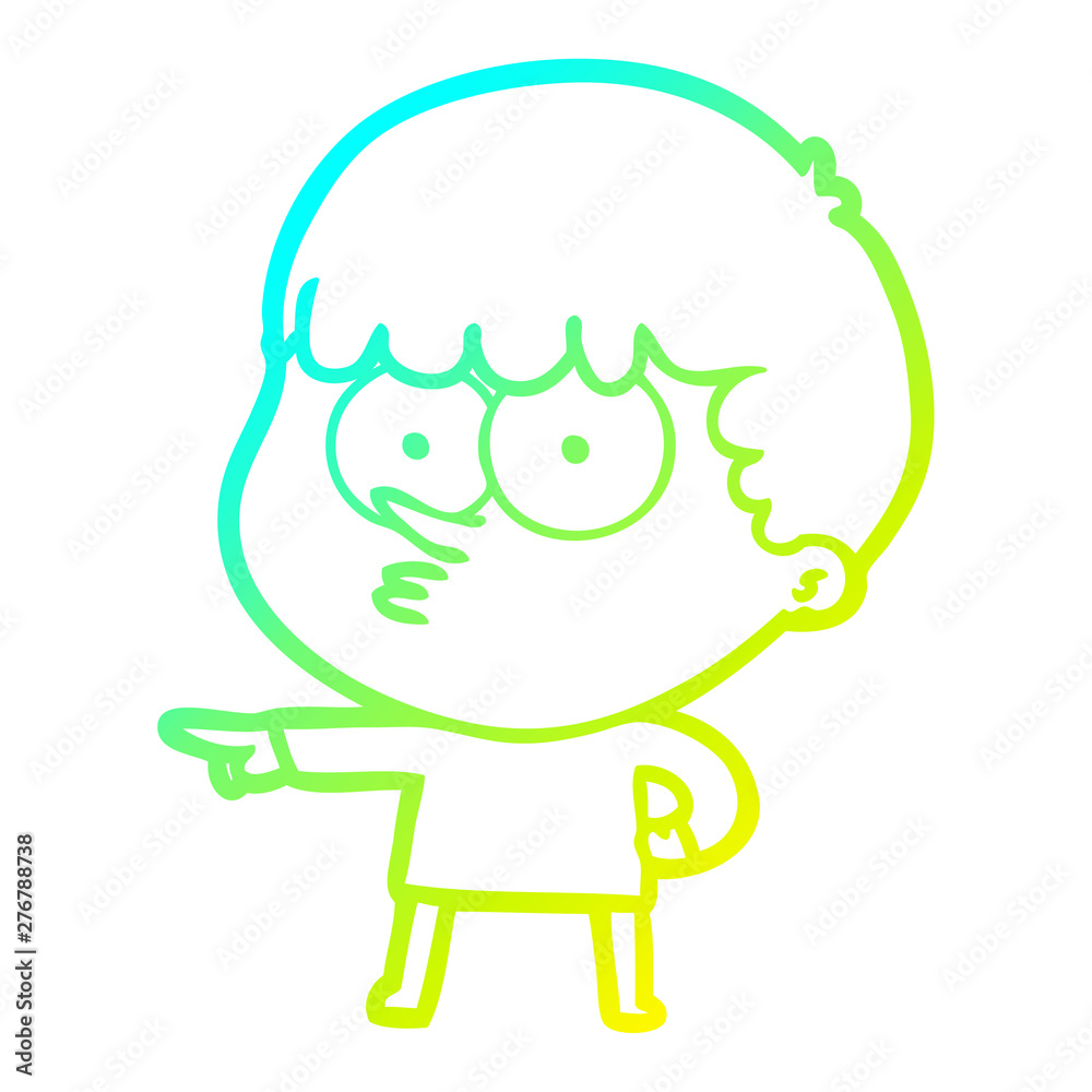 cold gradient line drawing cartoon pointing boy cold gradient line drawing cartoon pointing boy