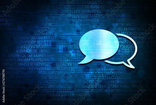 Chat icon abstract blue background illustration design