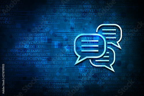 Comments icon abstract blue background illustration design