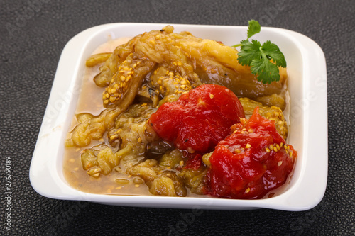 Caucasian cuisine - baked eggplant and tomato