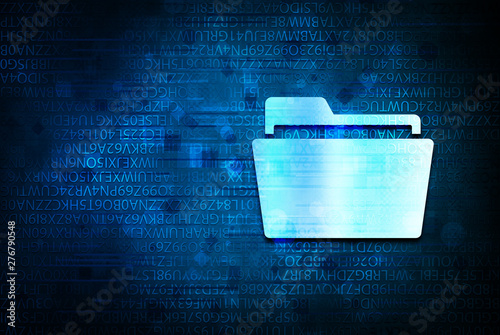 Folder icon abstract blue background illustration design