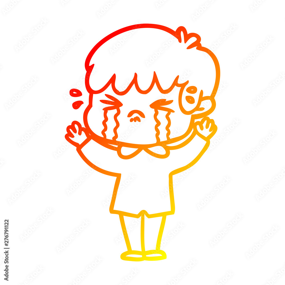 warm gradient line drawing cartoon boy crying warm gradient line drawing cartoon boy crying
