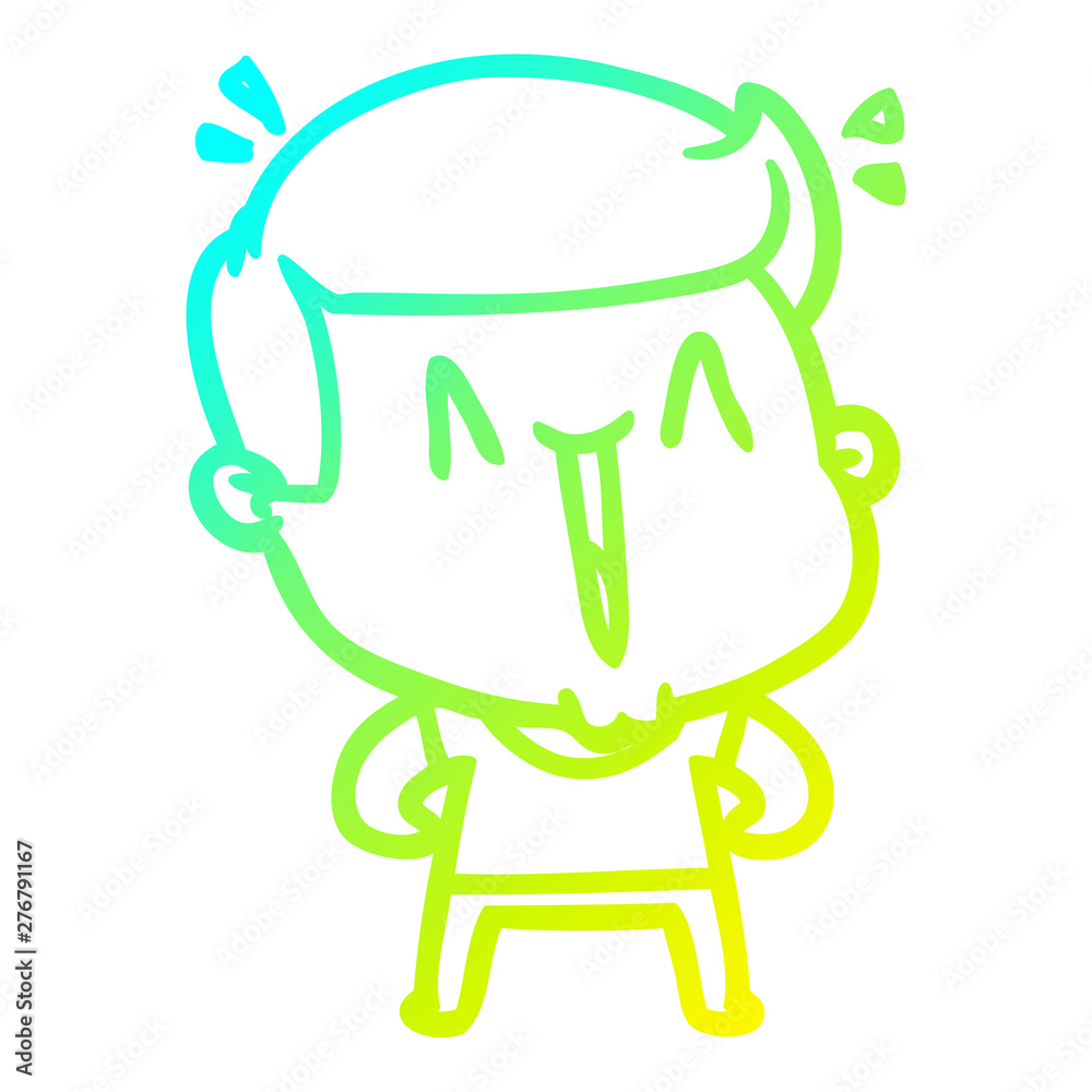 cold gradient line drawing cartoon excited man cold gradient line drawing cartoon excited man