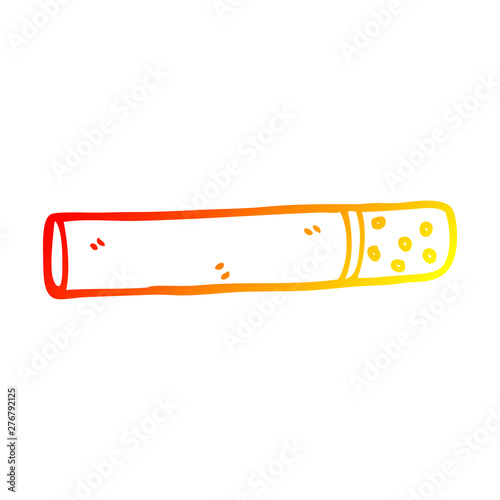 warm gradient line drawing cartoon cigarette