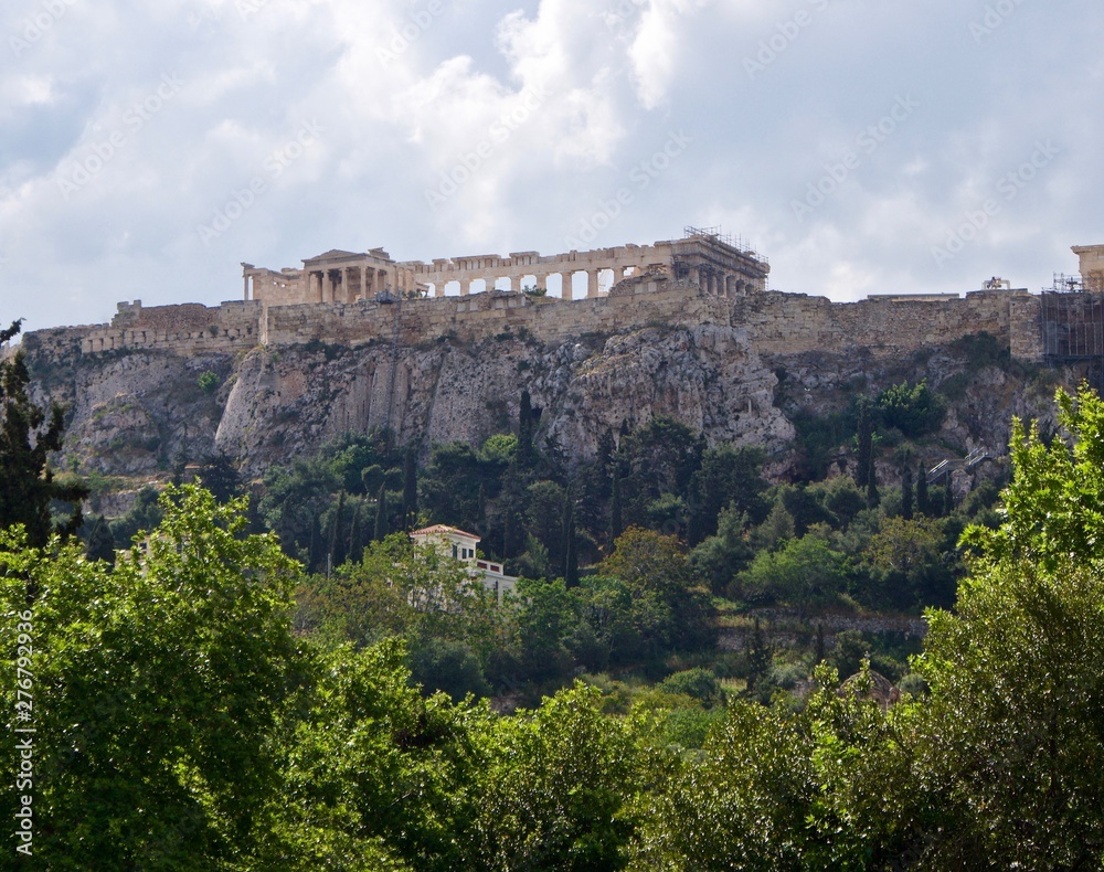 The Parthenon Above the Trees in Athens
