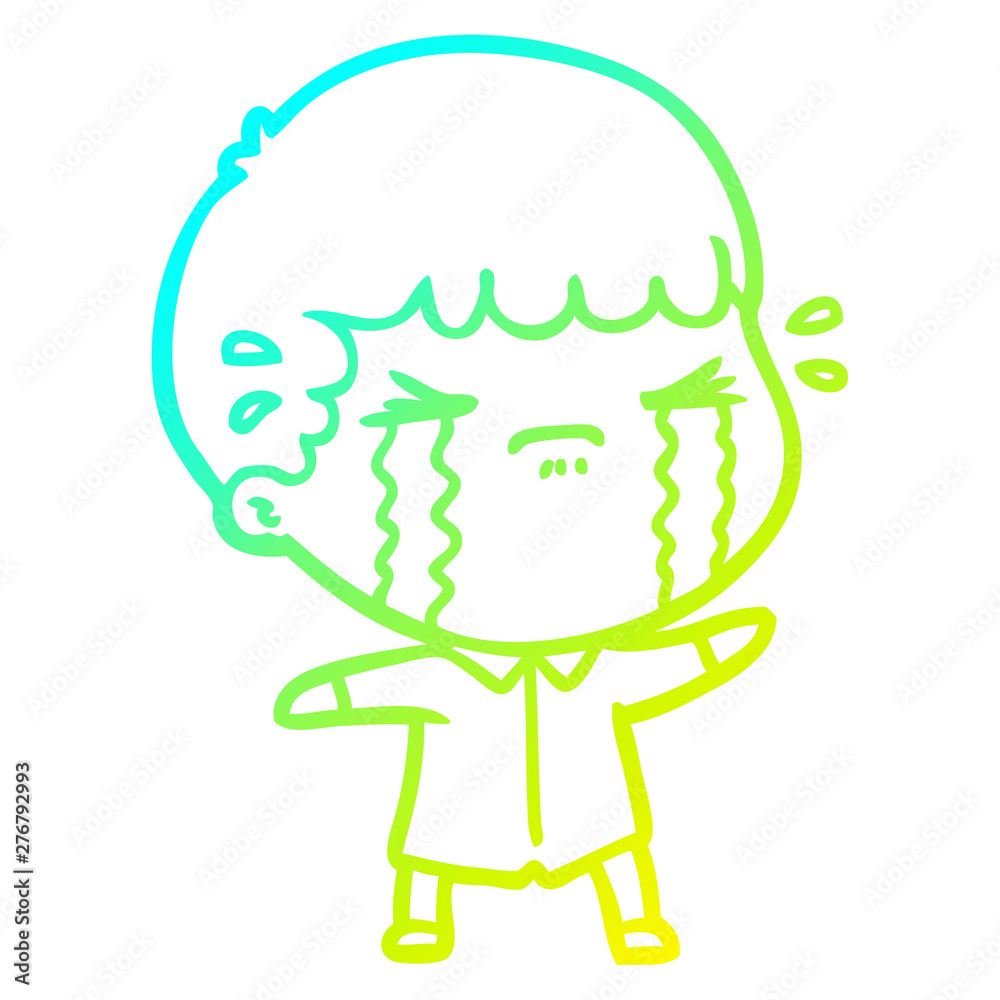 cold gradient line drawing cartoon man crying cold gradient line drawing cartoon man crying