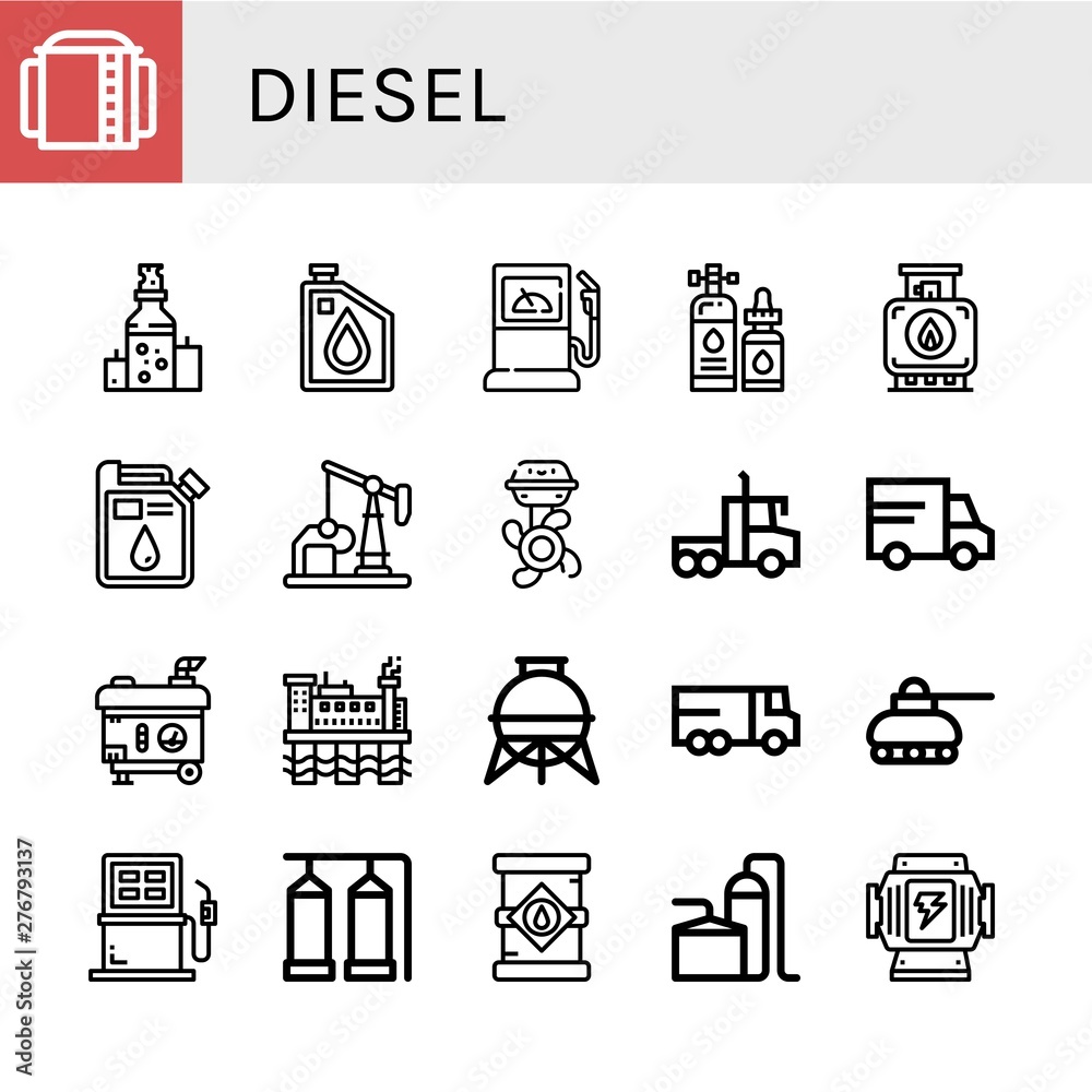 Set of diesel icons such as Storage tank, Oil, Fuel station, Lubricant, Tank, Oil well, Boat engine, Lorry, Electric generator, Oil rig, Fuel, tank, Generator , diesel Set of diesel icons such as Storage tank, Oil, Fuel station, Lubricant, Tank, Oil well, Boat engine, Lorry, Electric generator, Oil rig, Fuel, tank, Generator , diesel