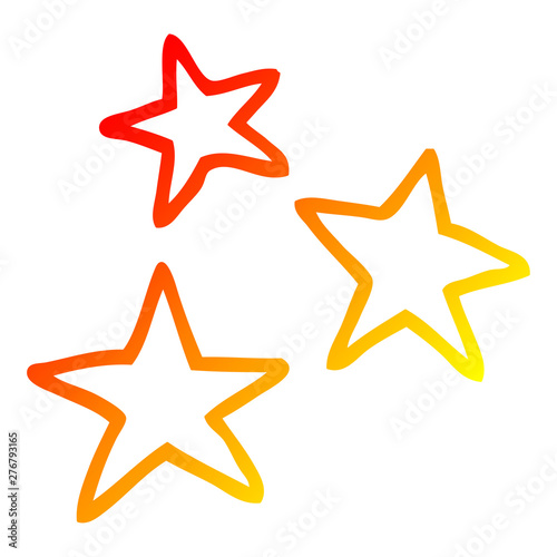 warm gradient line drawing cartoon star symbols