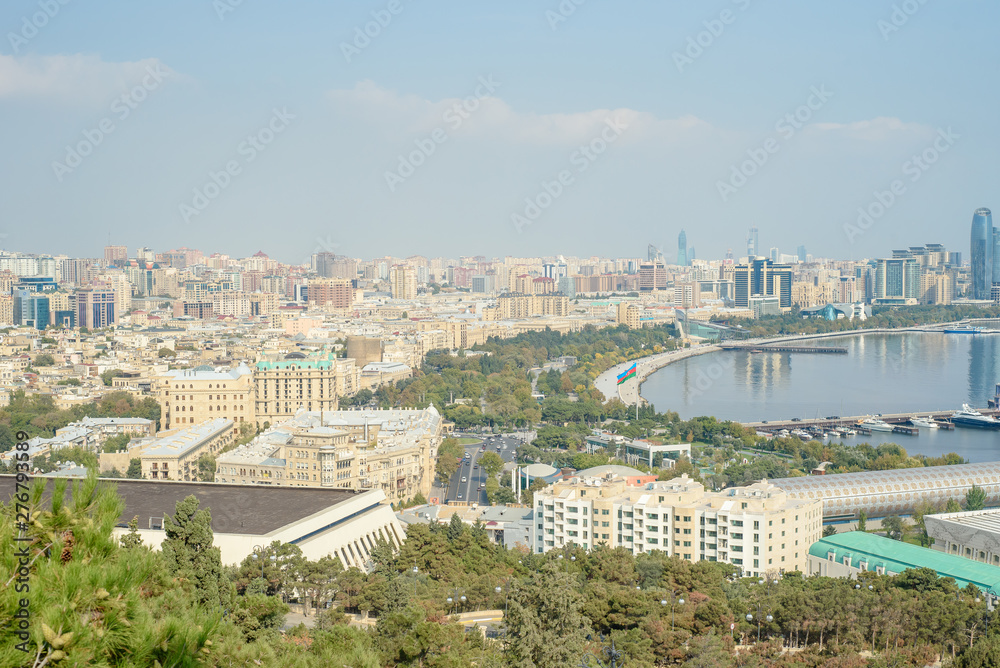 Fototapeta premium Baku aerial panoramic view of Baku, Azerbaijan