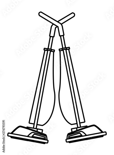 cleaning and hygiene equipment icons in black and white