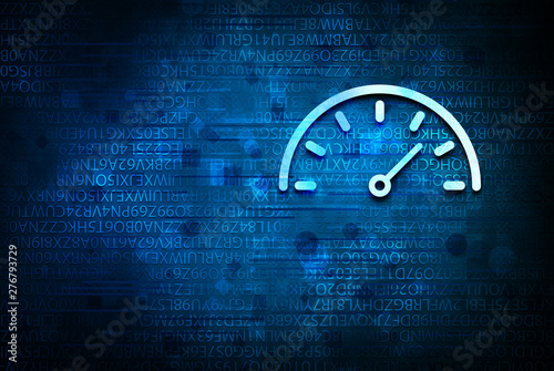 Speedometer gauge icon abstract blue background illustration design photo