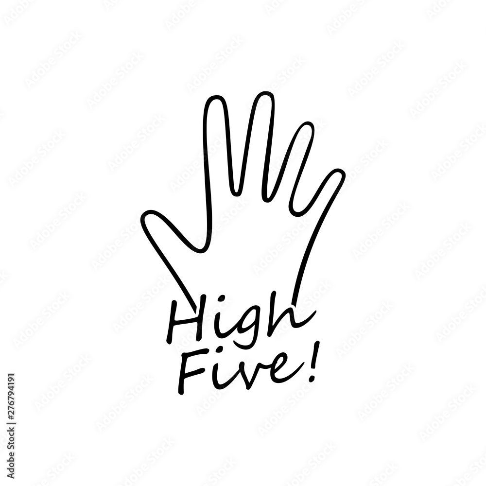 High five! Open palm outline vector illustration High five! Open palm outline vector illustration