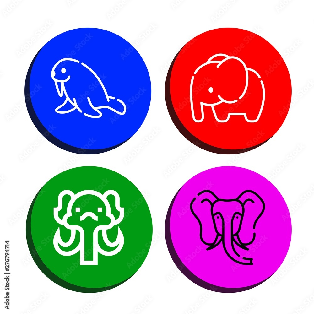 Set of tusk icons such as Walrus, Elephant, Mammoth , tusk Set of tusk icons such as Walrus, Elephant, Mammoth , tusk