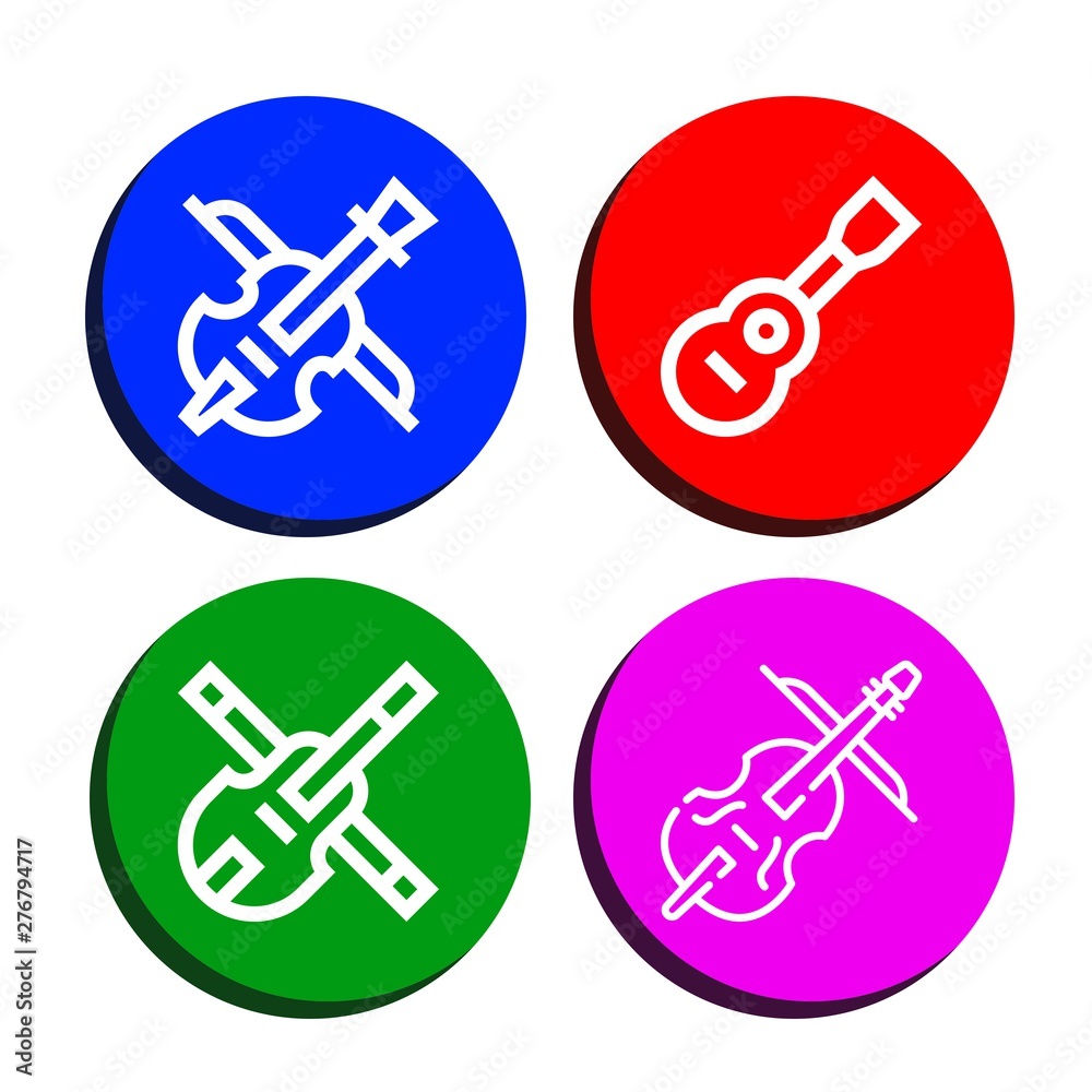 Set of fiddle icons such as Violin, Viola, Cello , fiddle Set of fiddle icons such as Violin, Viola, Cello , fiddle