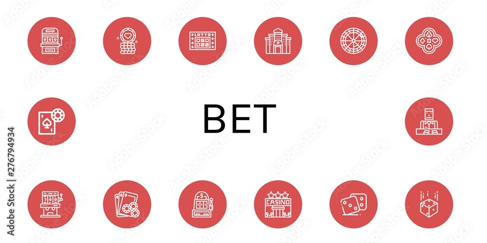 Set of bet icons such as Slot machine, Poker chip, Lotto, Casino, Roulette, Poker, Gambling, Dice, Croupier , bet Set of bet icons such as Slot machine, Poker chip, Lotto, Casino, Roulette, Poker, Gambling, Dice, Croupier , bet