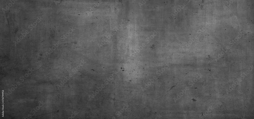 Grey grunge rough textured concrete stone wall wide banner background