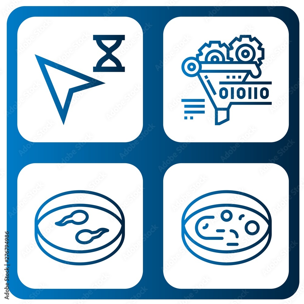 Set of selection icons such as Cursor, Funnel, Sample , selection