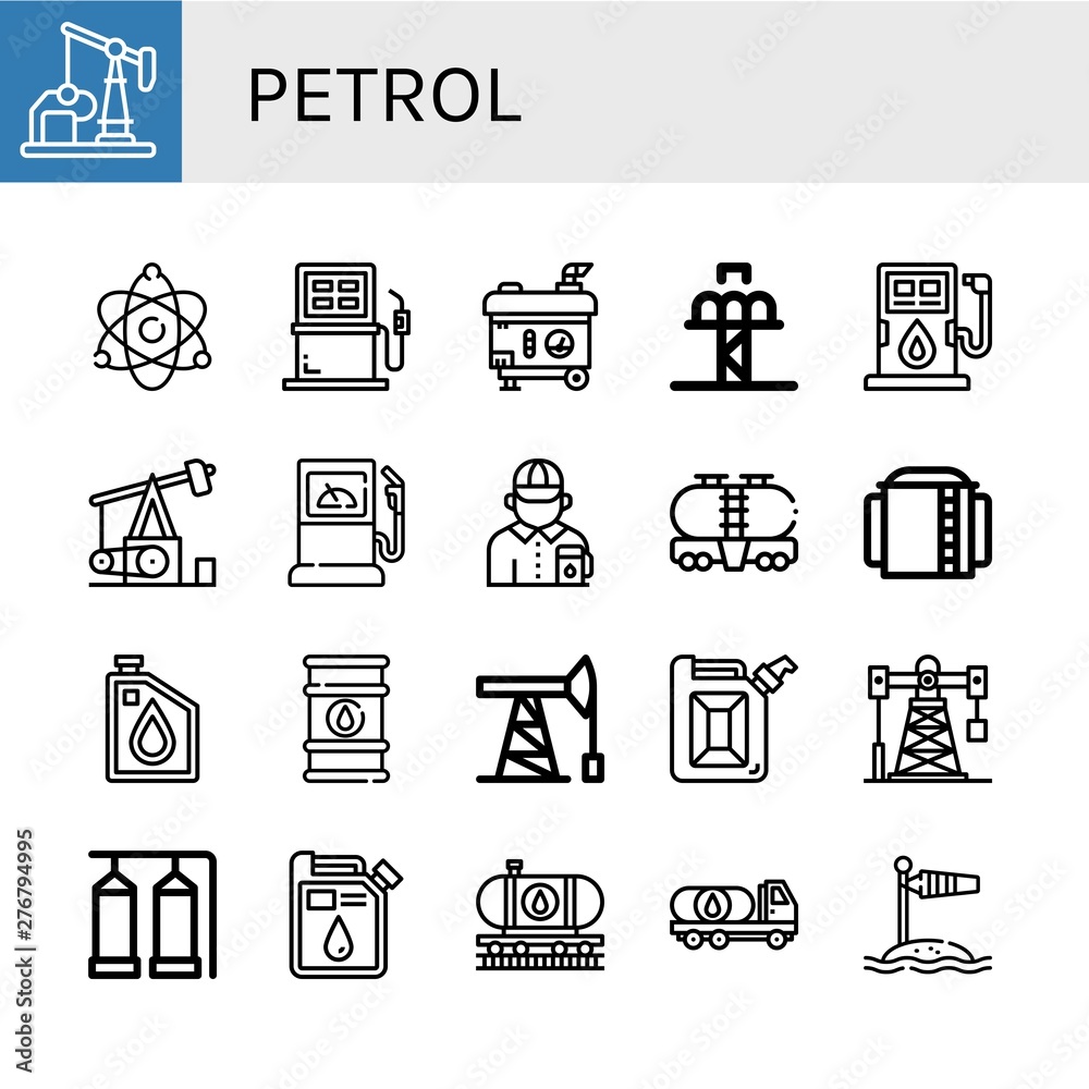 Set of petrol icons such as Oil well, Atomic energy, Fuel, Electric generator, Drop tower, Pumpjack, Fuel station, Gas station attendant, Tank, Storage tank, Oil, Oil barrel , petrol Set of petrol icons such as Oil well, Atomic energy, Fuel, Electric generator, Drop tower, Pumpjack, Fuel station, Gas station attendant, Tank, Storage tank, Oil, Oil barrel , petrol