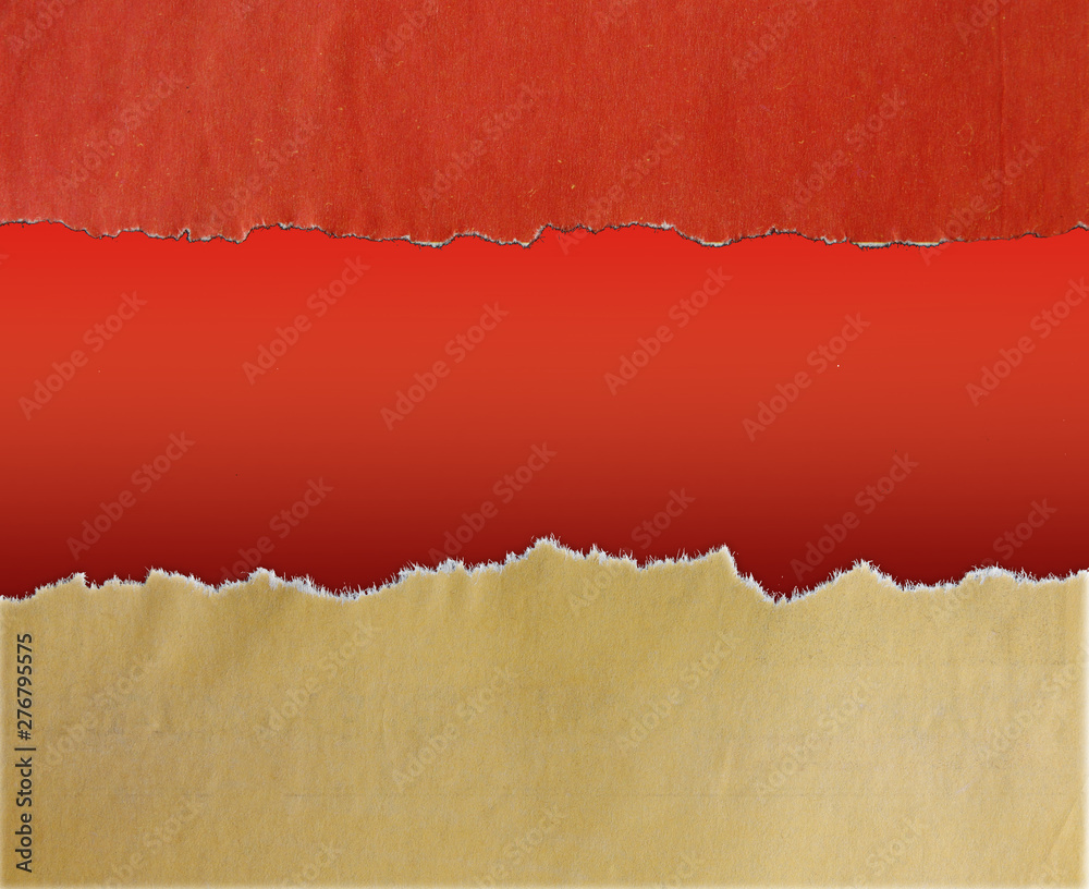 Ripped paper on red Ripped paper on red