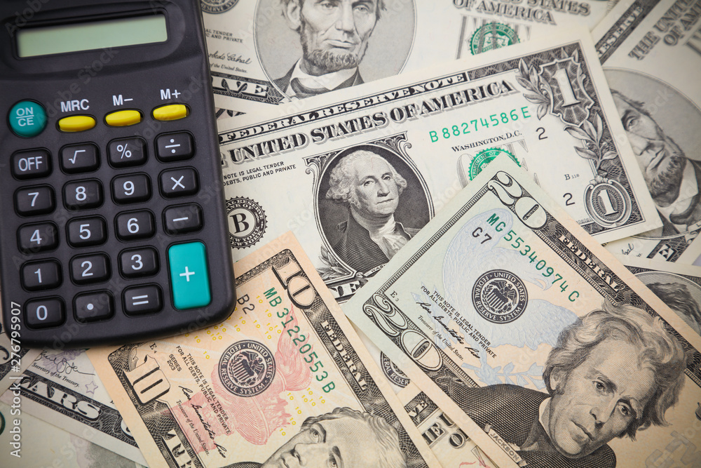 Calculator on American banknotes Calculator on American banknotes