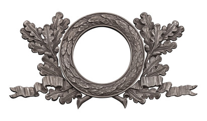 Silver decorative wreaths isolated on white background