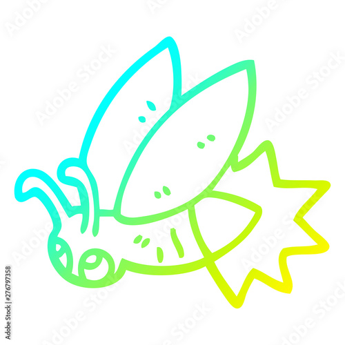 cold gradient line drawing cartoon lightning bug