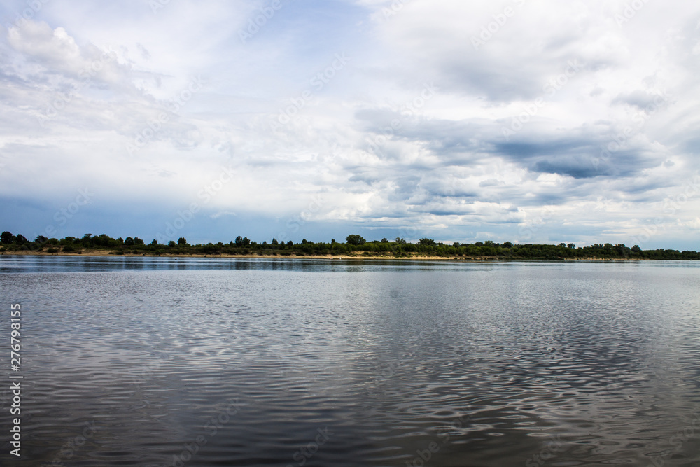The river Oka to Murom, Russia overcast rainy summer day The river Oka to Murom, Russia overcast rainy summer day