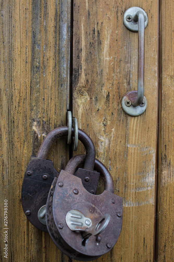 Old rusty door locks with keys Old rusty door locks with keys