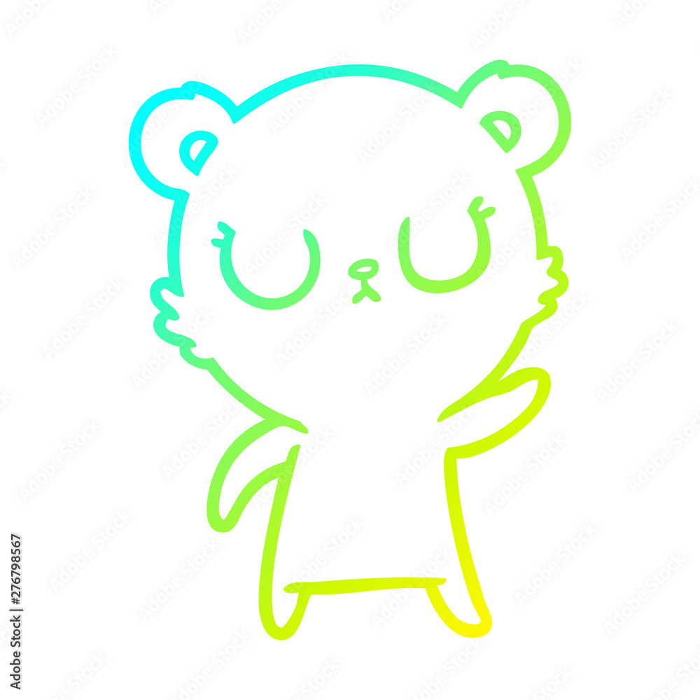 cold gradient line drawing peaceful cartoon bear cold gradient line drawing peaceful cartoon bear
