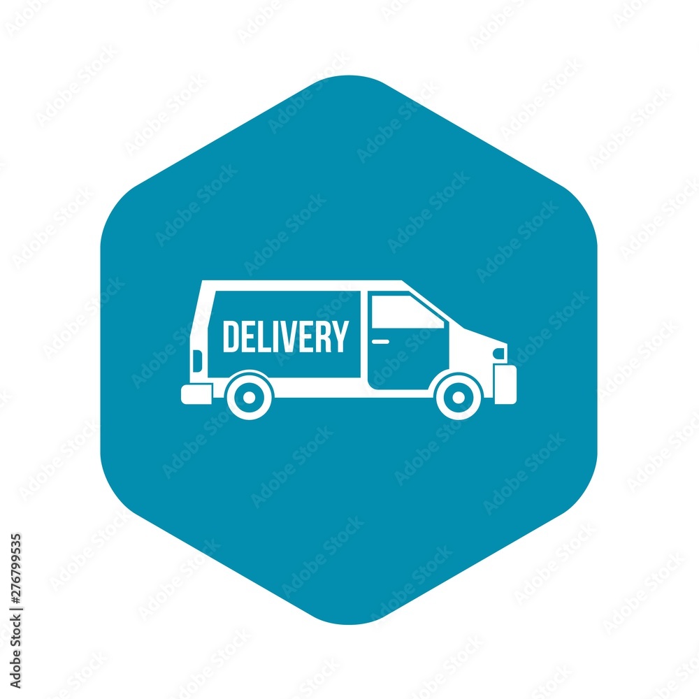Delivery truck icon. Simple illustration of delivery truck vector icon for web Delivery truck icon. Simple illustration of delivery truck vector icon for web