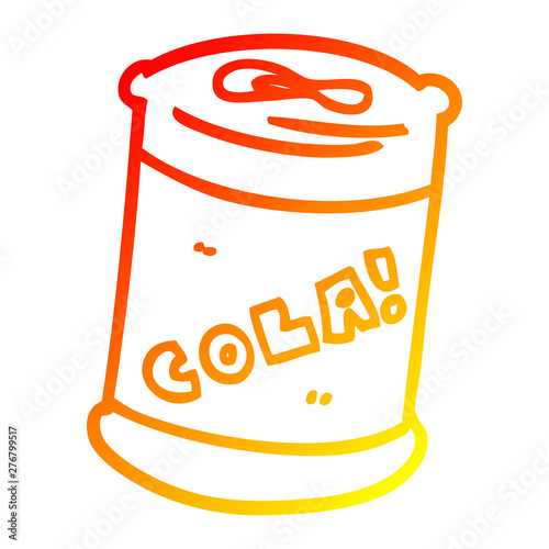 warm gradient line drawing cartoon fizzy drinks can